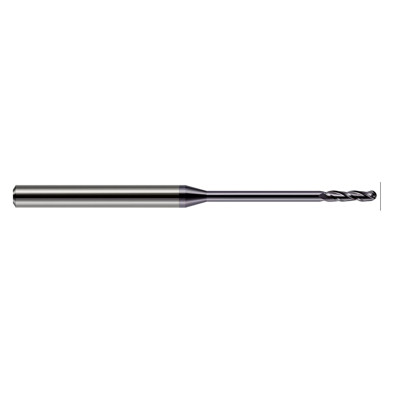 Harvey Tool 13812 | 0.012" Diameter x 1/8" Shank x 0.060" LOC x 2-1/2" OAL 3 Flute Uncoated Ball End Mill
