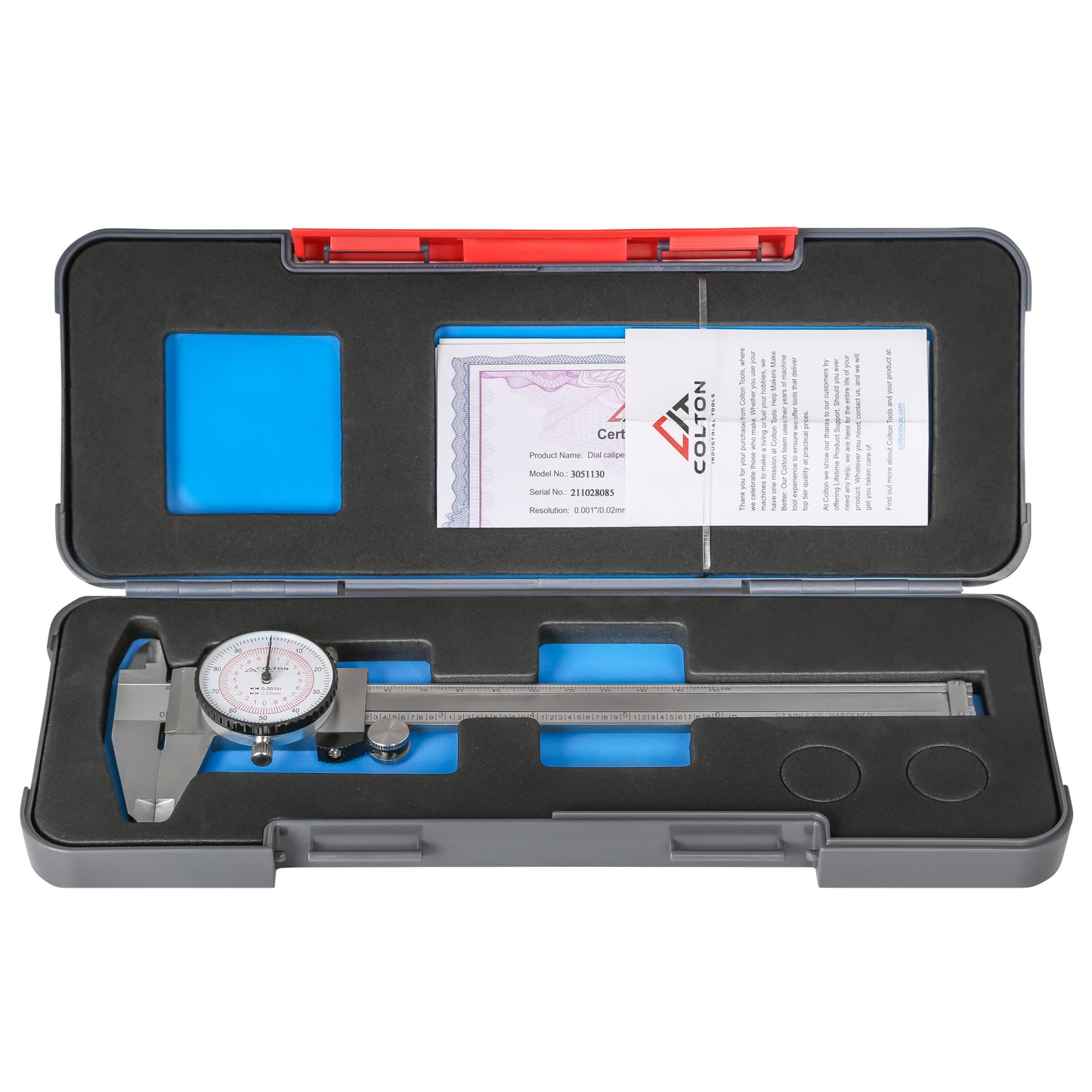 Colton Industrial Tools 43000 | Colton Dial Caliper 6" / 150mm DUAL Reading Scale Inch and Metric Steel .001" / .02MM