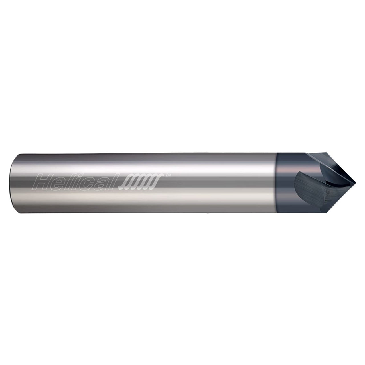 Helical Solutions 83792 | HPCM60-40375 0.3750" Diameter x 0.3750" Shank x 2.5000" OAL x 0.3160" LOC 4 Flute Aplus Coated Chamfer Mill