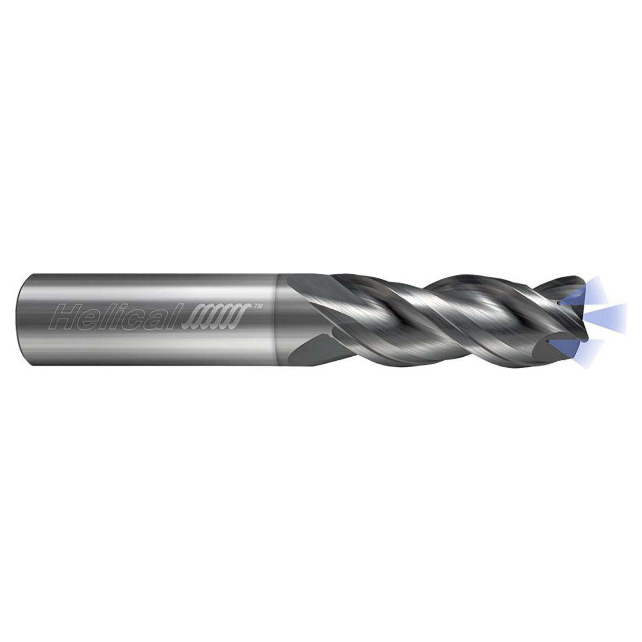 Helical Solutions 88154 | H40ALVC-3 0.7500" Diameter x 0.7500" Shank x 4.0000" OAL x 0.0600" Radius 3 Flute Nplus Coated Corner Radius End Mill
