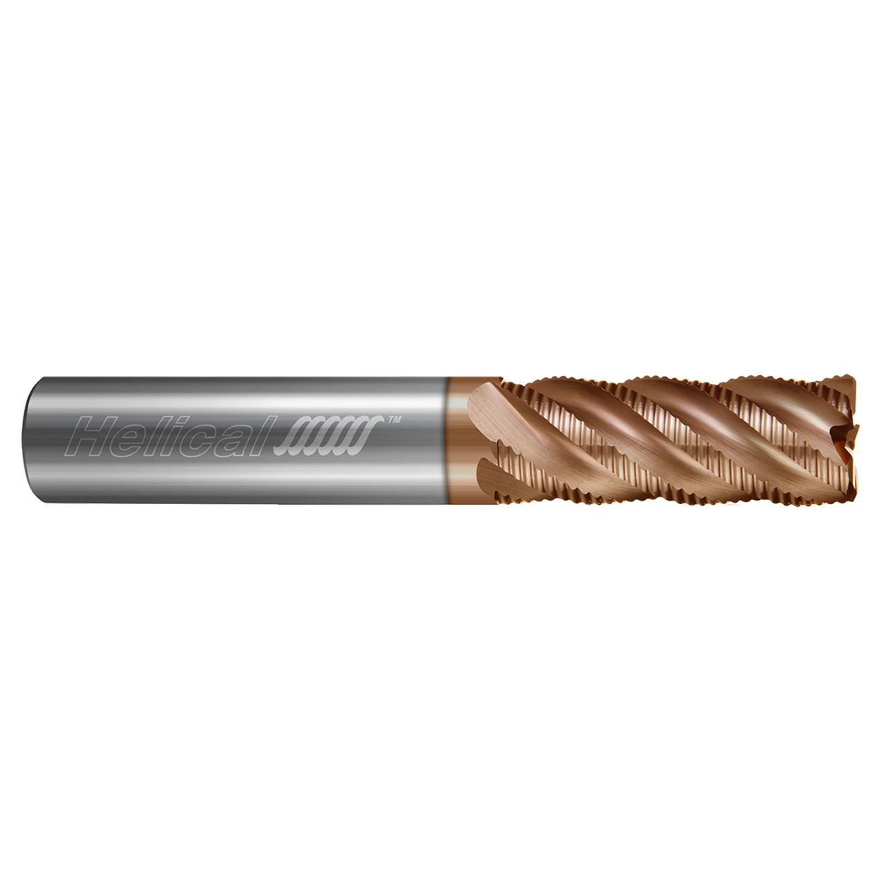 Helical Solutions 88951 | HXVR 0.3750" Diameter x 0.3750" Shank x 3.0000" OAL x 0.0400" Radius 4 Flute Tplus Coated Corner Radius End Mill