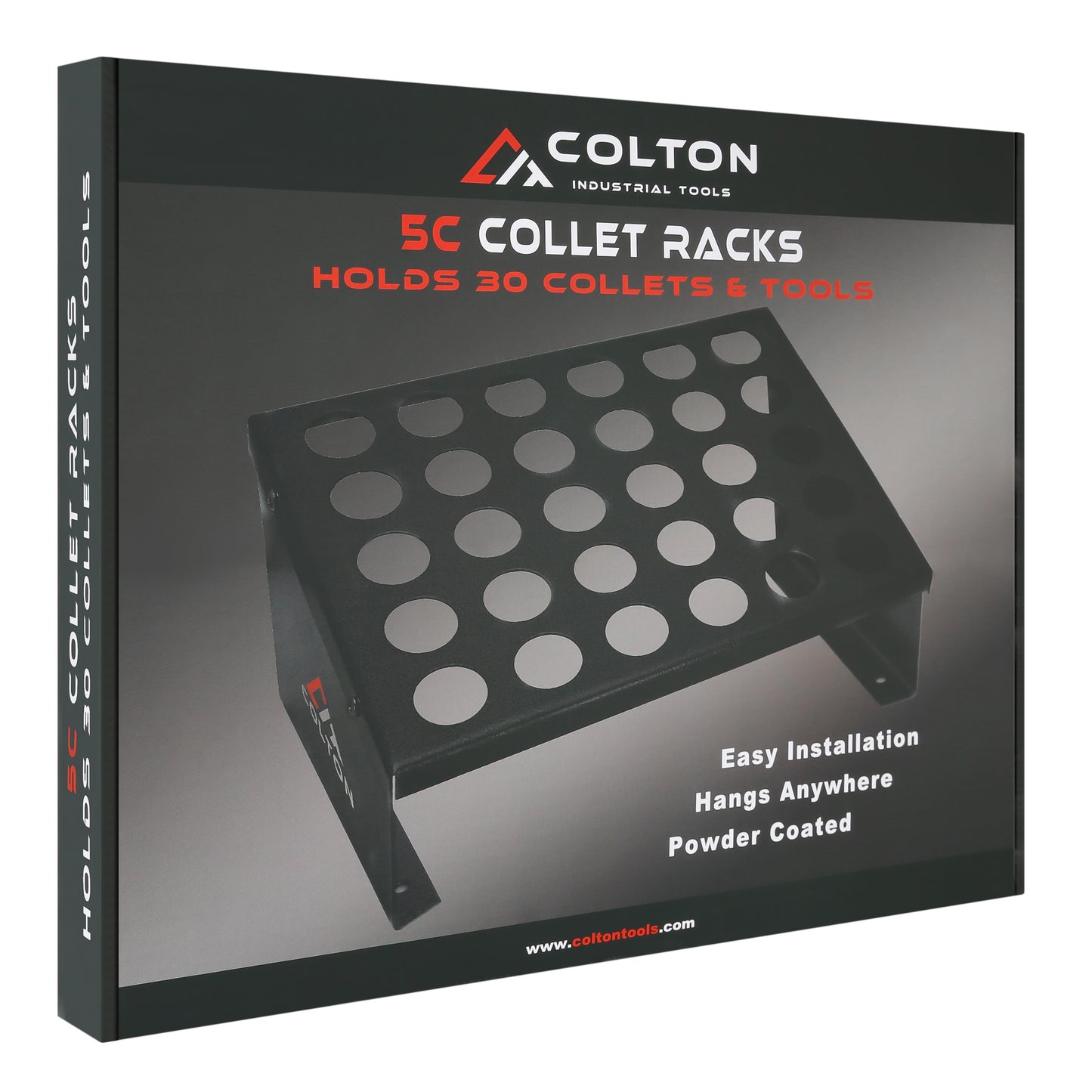 Colton Industrial 20711 | 5C Collet Storage Rack Holds 30 5C Collets Wall/Machine Mount