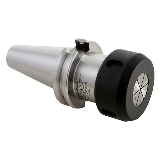 Techniks 23035 | CAT50 Taper x 3.875" Shank x 8" Length TG100 Steel Collet Chuck