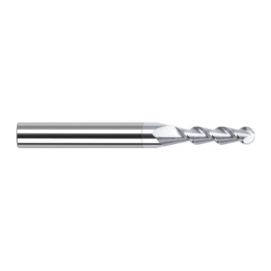 Harvey Tool 887631-C8 | 1/32" Diameter x 1/8" Shank x 5/32" LOC x 2-1/2" OAL 2FL TiB2 Coated Carbide Ball End Mill