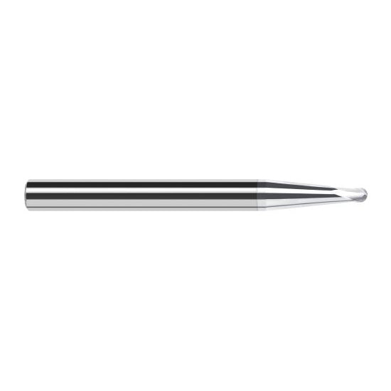 Harvey Tool 996035-C8 | 3/32" Diameter x 1/4" Shank x 0.0740" LOC x 2-1/2" OAL 2FL TiB2 Coated Carbide Ball End Mill