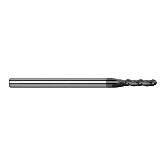 Harvey Tool 989816-C4 | 1/4" Diameter x 1/4" Shank x 3/4" LOC x 2-1/2" OAL 3FL Amorphous Diamond Coated Carbide Ball End Mill