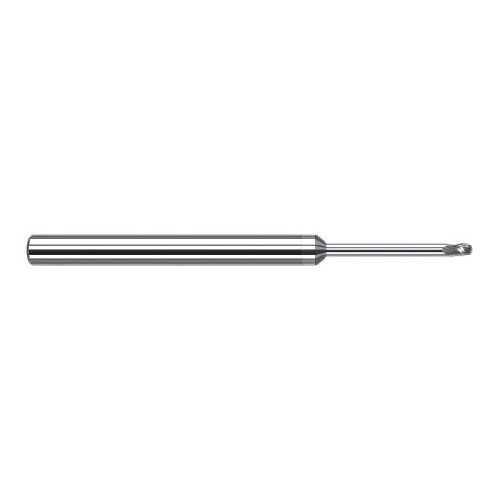 Harvey Tool 925162-C8 | 1/16" Diameter x 1/8" Shank x 3/32" LOC x 2-1/2" OAL 3FL TiB2 Coated Carbide Ball End Mill