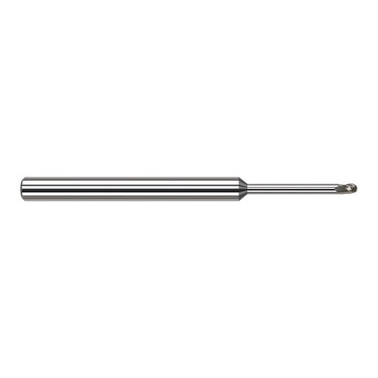 Harvey Tool 925208 | 1/8" Diameter x 1/8" Shank x 3/16" LOC x 2-1/2" OAL 3FL Uncoated Carbide Ball End Mill