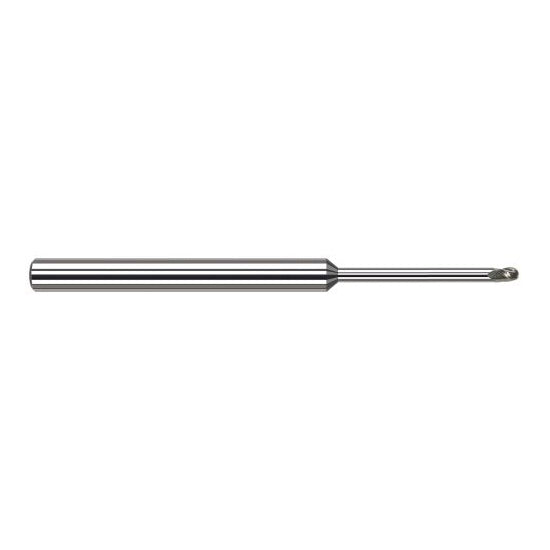 Harvey Tool 879508 | 1/8" Diameter x 1/8" Shank x 3/16" LOC x 3" OAL 3FL Uncoated Carbide Ball End Mill