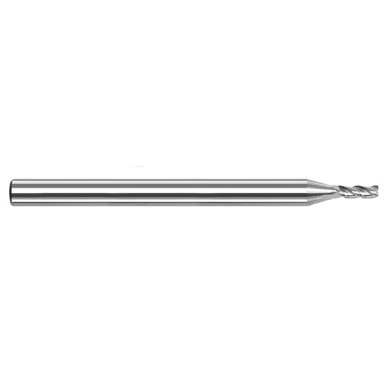 Harvey Tool 50015-C4 | 1/64" Diameter x 1/8" Shank x 0.0450" LOC x 1-1/2" OAL 0.0020" Radius 3FL Amorphous Diamond Coated Carbide Corner Radius & Corner Chamfer End Mill for Aluminum Alloys