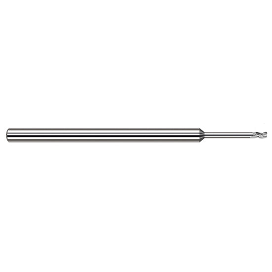 Harvey Tool 956593-C8 | 3/32" Diameter x 1/8" Shank x 9/64" LOC x 2-1/2" OAL 0.0050" Radius 3FL TiB2 Coated Carbide Corner Radius & Corner Chamfer End Mill for Aluminum Alloys