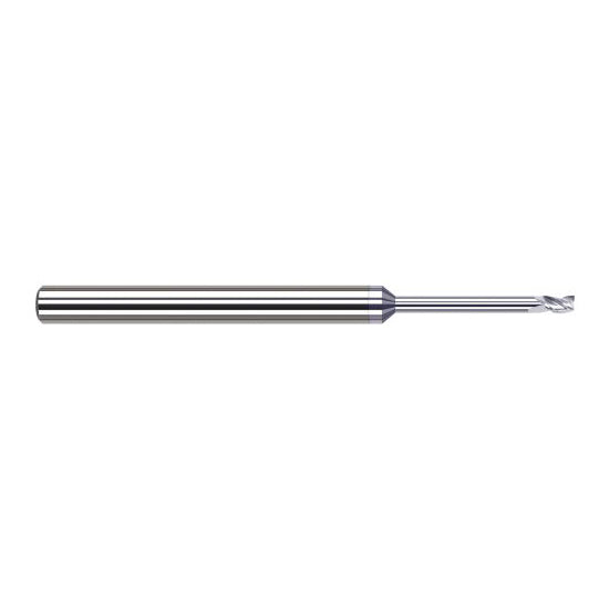 Harvey Tool 919347-C8 | 3/64" Diameter x 1/8" Shank x 0.0710" LOC x 2-1/2" OAL 3FL TiB2 Coated Carbide Single End Mill
