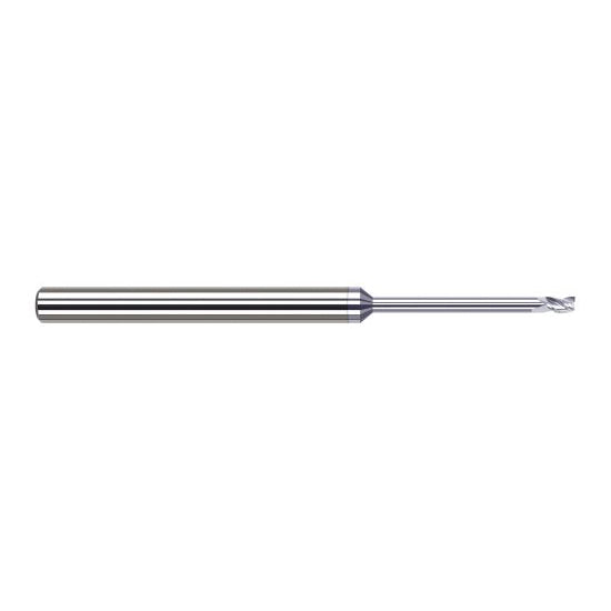 Harvey Tool 879293-C8 | 3/32" Diameter x 1/8" Shank x 9/64" LOC x 2-1/2" OAL 3FL TiB2 Coated Carbide Single End Mill