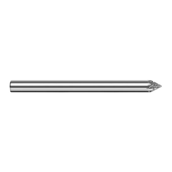 Harvey Tool 994030 | 45 Degree Angle per Side 0.2070" LOC x 0.2500" Shank Uncoated Solid Carbide Deburring Chamfer Mill