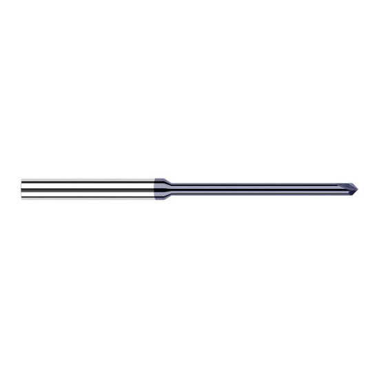 Harvey Tool 913345-C3 | 1/8" Diameter x 1/8" Shank 90 Degree Included Angle 0.9500" Overall Reach 2FL AlTiN Coated Solid Carbide Chamfer Mill