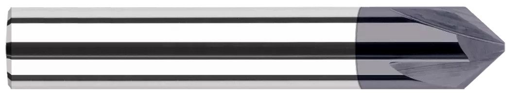 Photograph of a Harvey Tool 833120 | 0.2500" (1/4) Shank DIA x 20° per side Carbide Pointed Chamfer Cutter, 4 Flutes