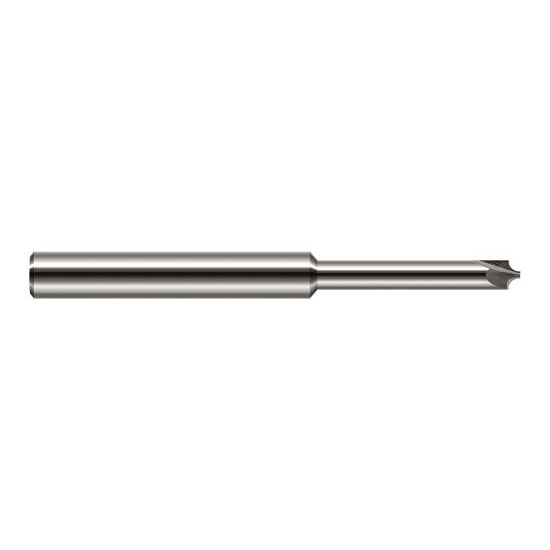 Harvey Tool 994605 | 1/8" Diameter x 1/8" Shank x 1-1/2" OAL 0.0100" Tip Diameter 2FL Uncoated Coated Solid Carbide Single End Corner Rounding End Mill