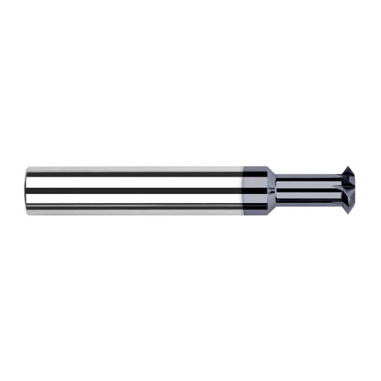 Harvey Tool 984903-C3 | 1/4" Diameter x 0.0520" Width x 1/4" Shank 45 Degree Included Angle AlTiN Coated Solid Carbide Pointed Double Angle Shank Cutter