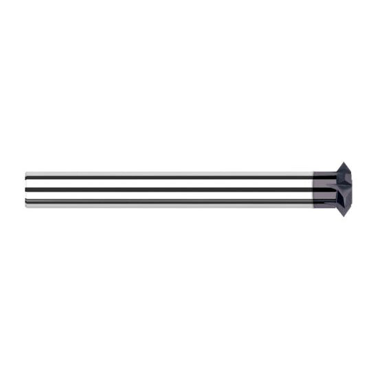 Harvey Tool 866410-C3 | 1/2" Diameter x 0.1440" Width x 1/4" Shank 60 Degree Included Angle AlTiN Coated Solid Carbide Pointed Double Angle Shank Cutter