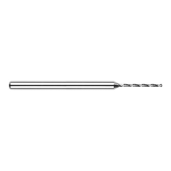 Harvey Tool 20375 | 0.0625" Diameter x 0.4130" Flute Length x 1/8" Straight Shank x 1-1/2" OAL 130 Degree Drill Point Angle Uncoated Solid Carbide Micro Drill Bit