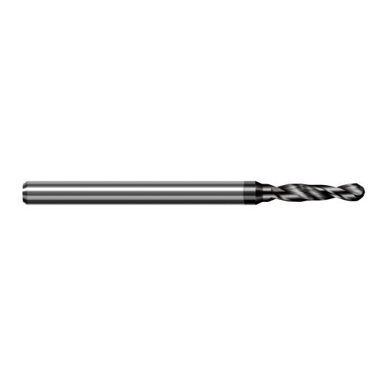 Harvey Tool DDA0312-C4 | 0.793mm Diameter x 3.000mm Shank x 50.000mm OAL 130 Degree Drill Point Amorphous Diamond Coated Solid Carbide Micro Drill Bit
