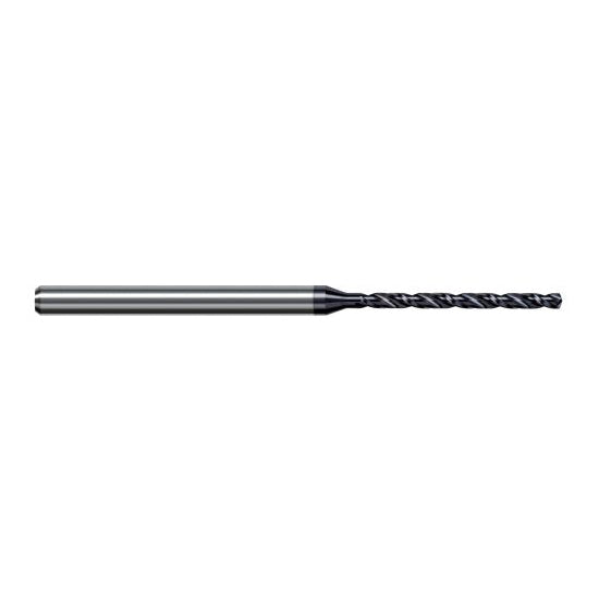 Harvey Tool EFG0350-C6 | 0.889mm Diameter x 3.000mm Shank x 50.000mm OAL 140 Degree Drill Point AlTiN Nano Coated Solid Carbide Micro Drill Bit