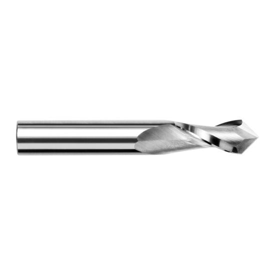 Harvey Tool 991712 | 3/16" Diameter x 3/16" Shank x 5/8" LOC 60 Degree Point Angle 2FL Uncoated Solid Carbide Drill Mill