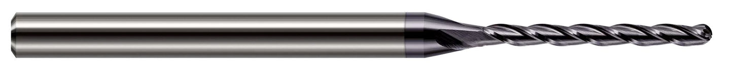 Photograph of a Harvey Tool 801562 | 0.0620" (1/16) Cutter DIA x 0.2500" (1/4) Length of Cut Carbide Ball End Mill, 4 Flutes