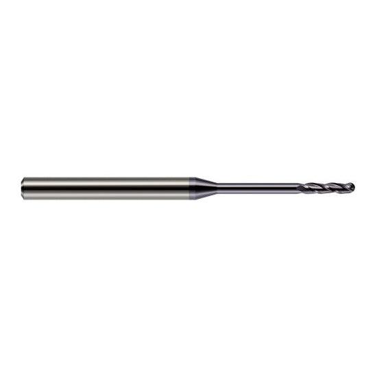 Harvey Tool 14808-C3 | 1/8" Diameter x 1.0000" LOC x 1/8" Shank x 2-1/2" OAL AlTiN Coated Carbide Miniature Ball Deburring End Mill