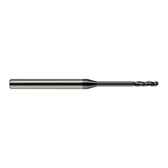 Harvey Tool 10290 | 0.0900" Diameter x 0.7500" LOC x 1/8" Shank x 2-1/2" OAL Amorphous Diamond Coated Carbide Miniature Ball Deburring End Mill