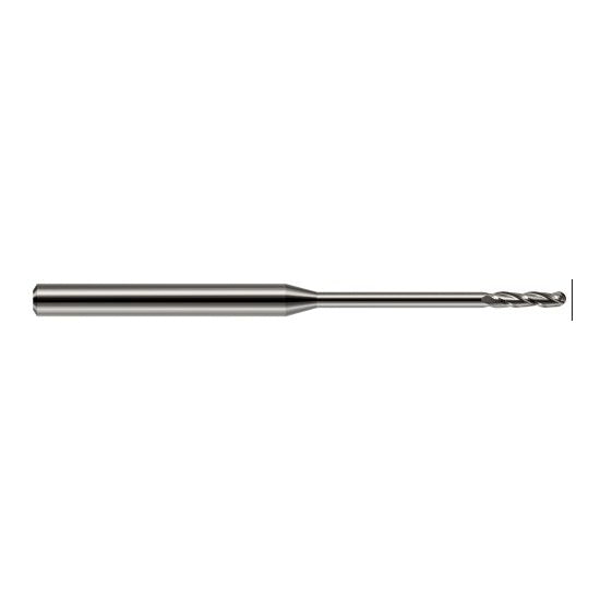 Harvey Tool 13862 | 1/16" Diameter x 0.5000" LOC x 1/8" Shank x 2-1/2" OAL Uncoated Carbide Miniature Ball Deburring End Mill