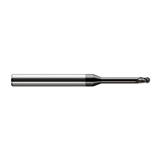 Harvey Tool 34260-C4 | 0.0600" Diameter x 0.0900" LOC x 1/8" Shank x 2-1/2" OAL Amorphous Diamond Coated Carbide Miniature Ball Deburring End Mill