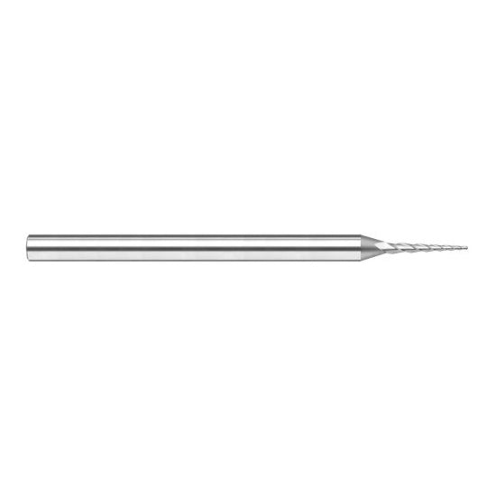 Harvey Tool 21899 | 2 Degree Taper Angle per Side 1/8" Tip Diameter x 1-1/4" LOC 3FL Ball End Uncoated Carbide Tapered End Mill