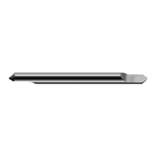 Harvey Tool 818908 | 90 Degree Point Angle 1/8" Shank x 0.0580" LOC x 2" OAL Uncoated Solid Carbide Radius Point Engraving Cutter