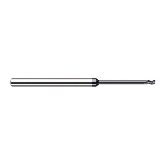 Harvey Tool 901393-C6 | 3/32" Diameter x 1/8" Shank x 9/64" LOC x 2-1/2" OAL 3FL AlTiN Nano Coated Carbide Single End Mill for Exotic Alloys