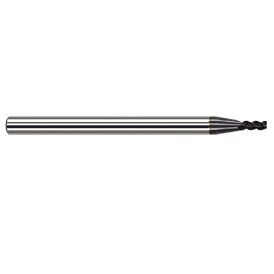 Harvey Tool 969516-C3 | 1/4" Diameter x 1/4" Shank x 3/8" LOC x 2-1/2" OAL 0.0100" Radius 4FL AlTiN Coated Carbide Corner Radius & Corner Chamfer End Mill for Free Machining Steels