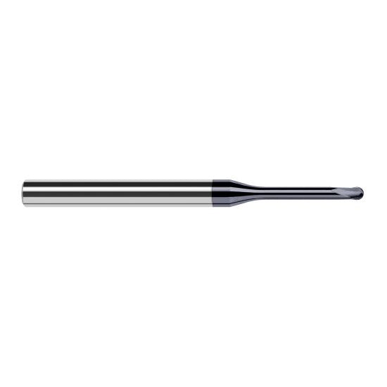 Harvey Tool 32047-C6 | 3/64" Diameter x 1/4" Shank x 0.0380" LOC x 2-1/2" OAL 2FL AlTiN Nano Coated Carbide Ball End Mill