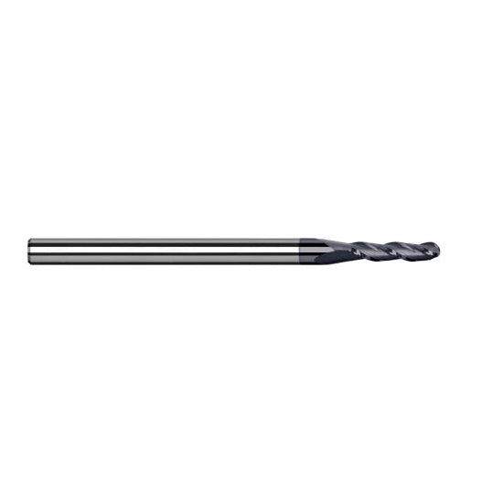 Harvey Tool 974811-C3 | 0.500mm Diameter x 4.000mm Shank x 1.500mm LOC x 50.000mm OAL 3FL AlTiN Coated Carbide Ball End Mill