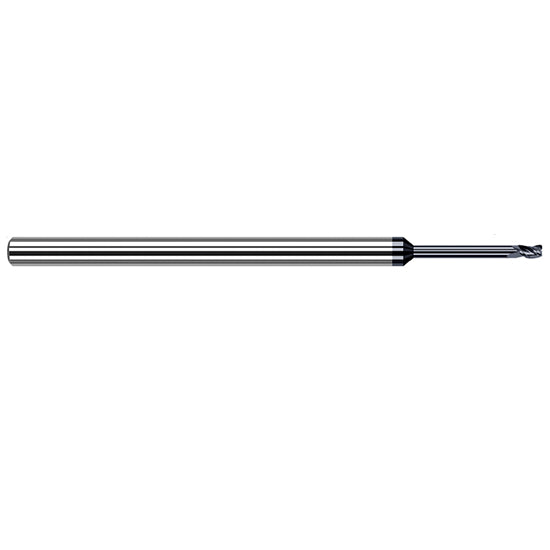 Harvey Tool 63912-C3 | 3/16" Diameter x 3/16" Shank x 0.2850" LOC x 4" OAL 1/64" Radius 4FL AlTiN Coated Carbide Corner Radius & Corner Chamfer End Mill for Medium Alloy Steels