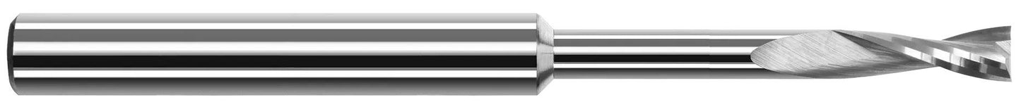 Photograph of a Harvey Tool 989116-C4 | 0.2500" (1/4) Cutter DIA x 0.7500" (3/4) Length of Cut x 2.0000" (2) Reach Carbide Square Upcut End Mill for Plastic, 2 Flutes, Amorphous Diamond Coated