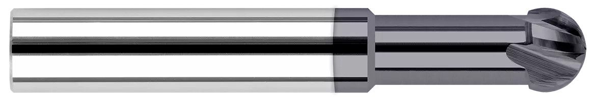Photograph of a Harvey Tool 785839-C3 | 0.0390" Cutter DIA x 0.0930" (3/32) Neck Length x 220° Carbide Undercutting End Mill, 2 Flutes, AlTiN Coated