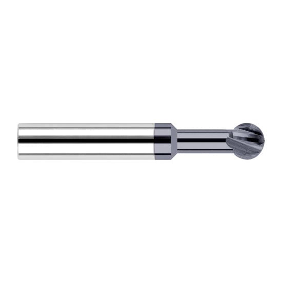 Harvey Tool 52916-C3 | 270 Degree Sperical Ball 1/4" Diameter x 1/4" Shank x 0.2130" LOC x 2-1/2" OAL 4FL AlTiN Coated Carbide Undercutting End Mill