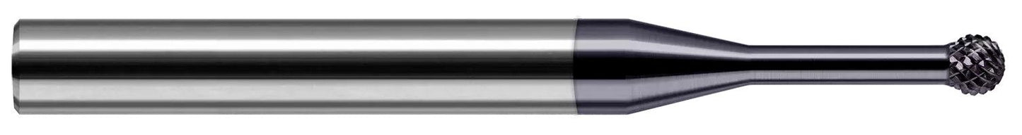 Photograph of a Harvey Tool 890893-C3 | 0.0930" (3/32) Cutter DIA x 0.3120" (5/16) Neck Length x 270° Carbide Deburring Undercut End Mill, 15 RH Teeth, 12 LH Teeth, AlTiN Coated