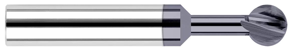 Photograph of a Harvey Tool 794608-C3 | 0.1250" (1/8) Cutter DIA x 0.3120" (5/16) Neck Length x 300° Carbide Undercutting End Mill, 4 Flutes, AlTiN Coated