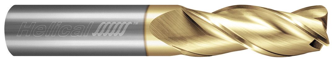 Photograph of a Helical Solutions 82797 |H35AL-L-30500-R.125 0.5000" (1/2) Cutter DIA x 0.5000" (1/2) Shank DIA x 0.1250" (1/8) Radius x 2.0000" (2) Length of Cut x 4.0000" (4) Overall Length Carbide 35° Helix Corner Radius End Mill for Aluminum, 3 Flutes, Uncoated - (H35AL-L-30500-R.125)