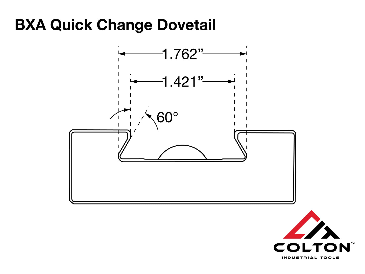 BXA #1XL Tool Post Holder Dovetail Line Drawing