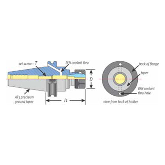 Techniks 22231F | CAT40 Taper x 2.500" Shank x 6" Length ER16 Steel Collet Chuck