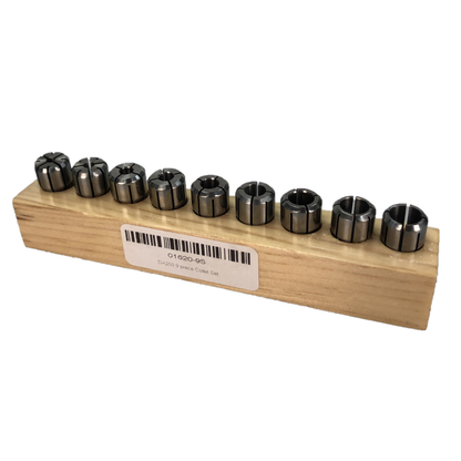 Techniks 01620-9S | 1/8" - 3/8" Capacity x 1/32" Increment DA200 Steel High Precision Collet Set - 9pcs