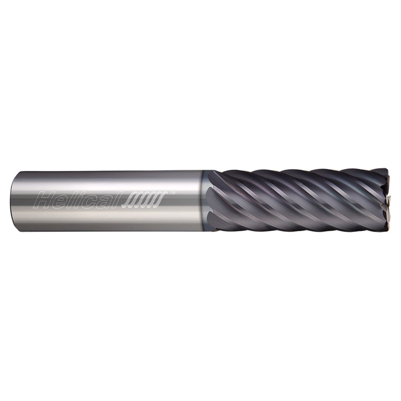 Helical Solutions 87758 | HXF 0.5000" Diameter x 0.5000" Shank x 3.0000" OAL x 0.0100" Radius 8 Flute Aplus Coated Corner Radius End Mill