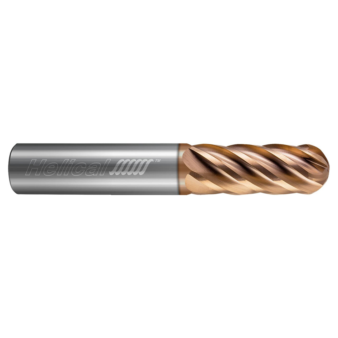 Helical Solutions 88366 | HEV-6 0.1875" Diameter x 0.1875" Shank x 2.0000" OAL x 0.4375" LOC 6 Flute Tplus Coated Ball End Mill